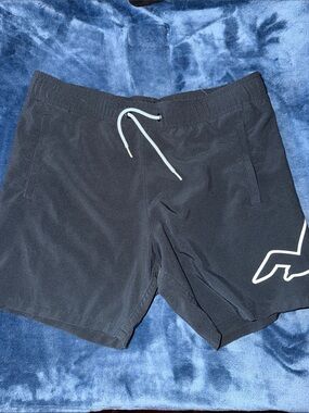 Hollister Black Athletic Shorts with White Drawstring and Logo